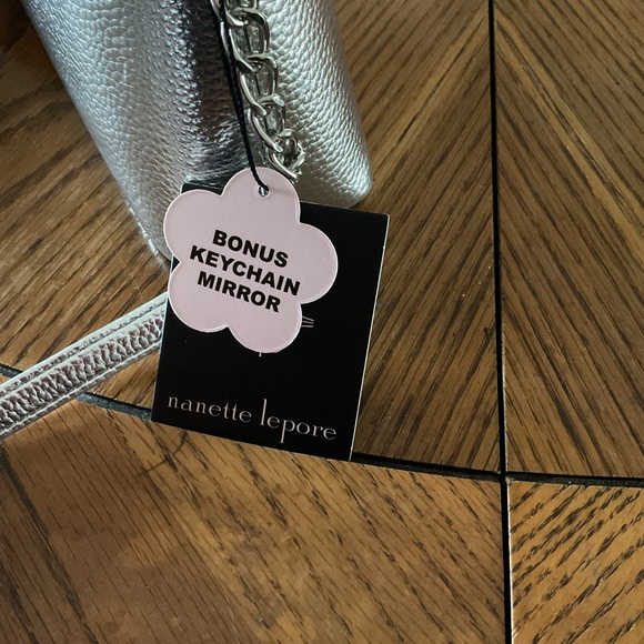 Nanette Lepore Silver Metallic Crossbody Bag - Picture 6 of 7